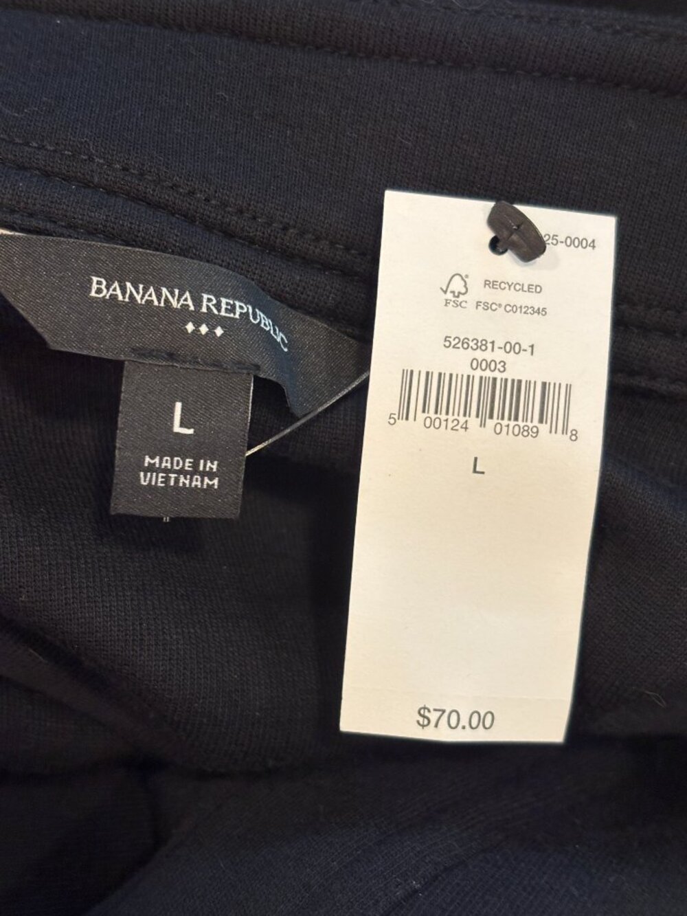 Banana Republic Black Scuba Split-Neck Sweatshirt Large NWT - Picture 5 of 7